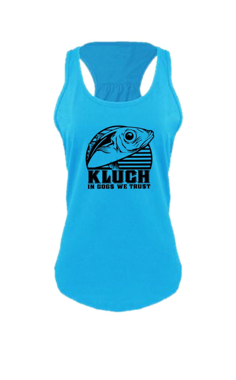 Kluch Womens Gog Gathered Racerback Turquoise Tank Top - Kluch Apparel